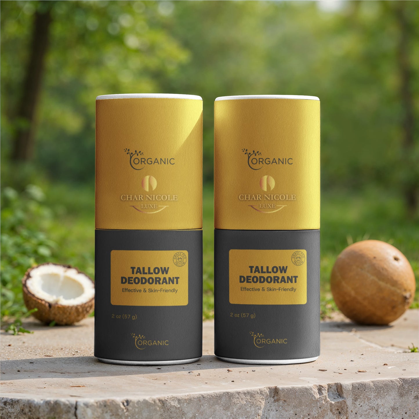 2 Pack Natural Tallow Deodorant Stick