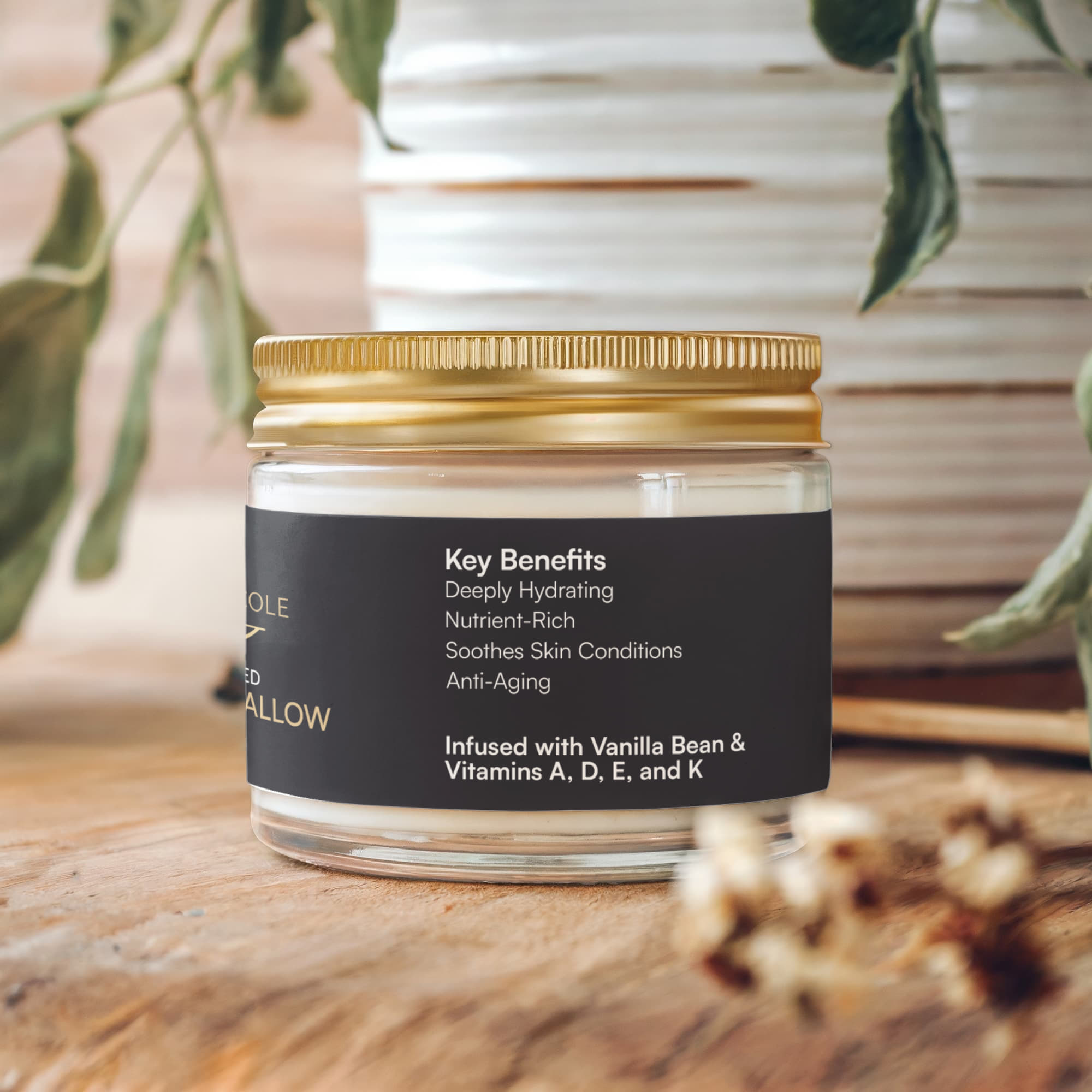Whipped Grass-Fed Tallow Balm with Vanilla Bean